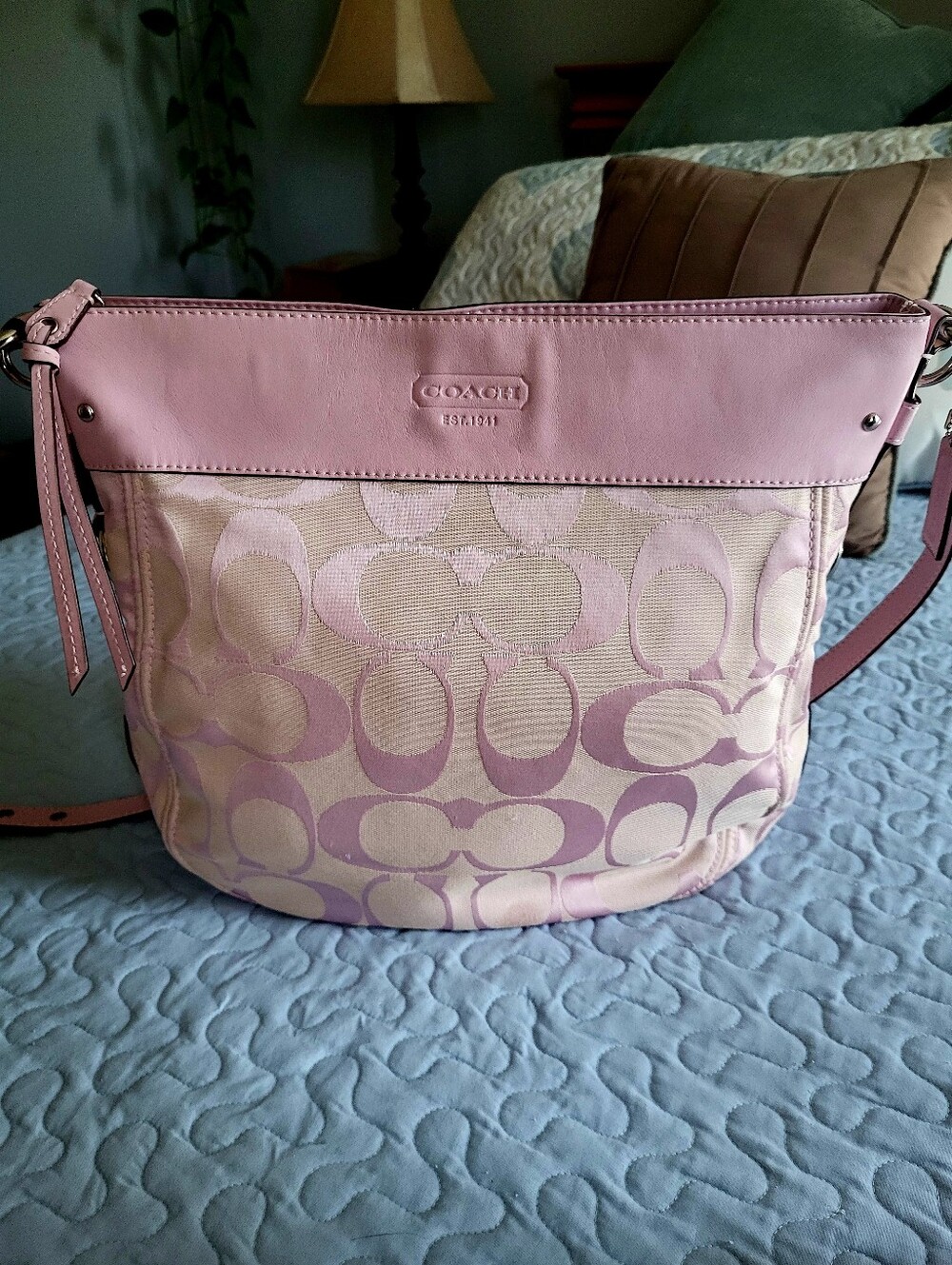 Coach Pink Leather Convertible Zoe Hobo Bag F14709